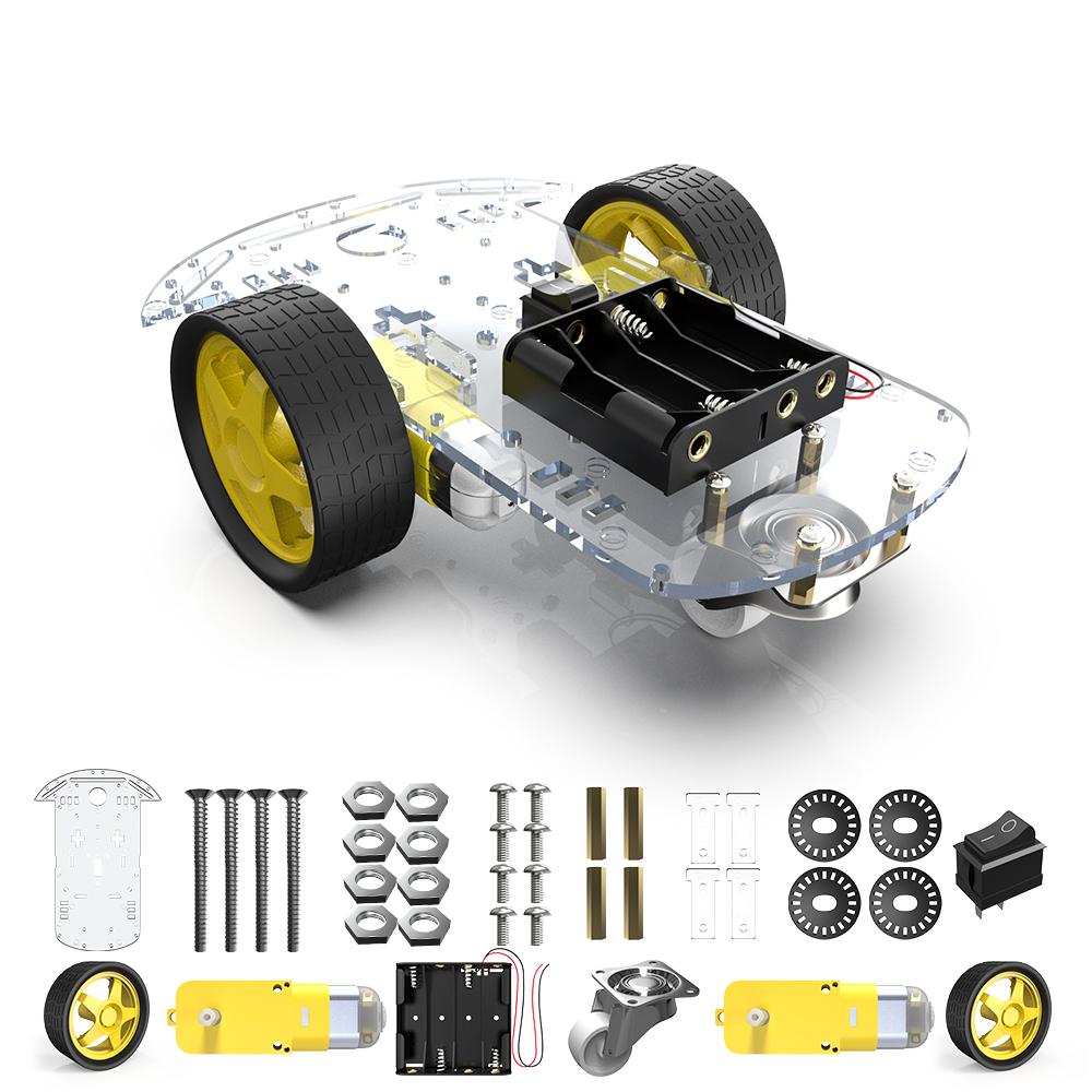 2WD Motor Smart Robot Car Chassis Kit DIY Transparent UNASSEMBLED