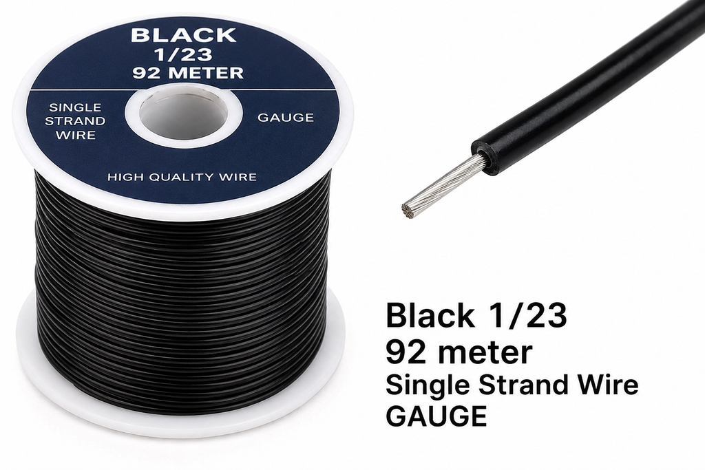 Black 1/23 92 meter Single Strand Wire GAUGE