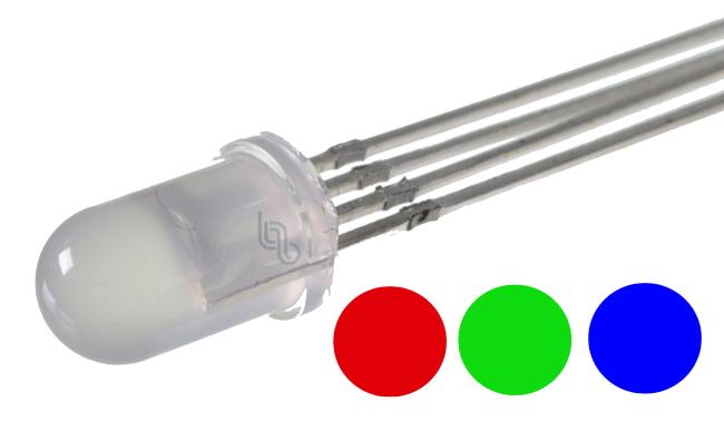 5MM RGB LED ROUND COMMON CATHODE DIFFUSED