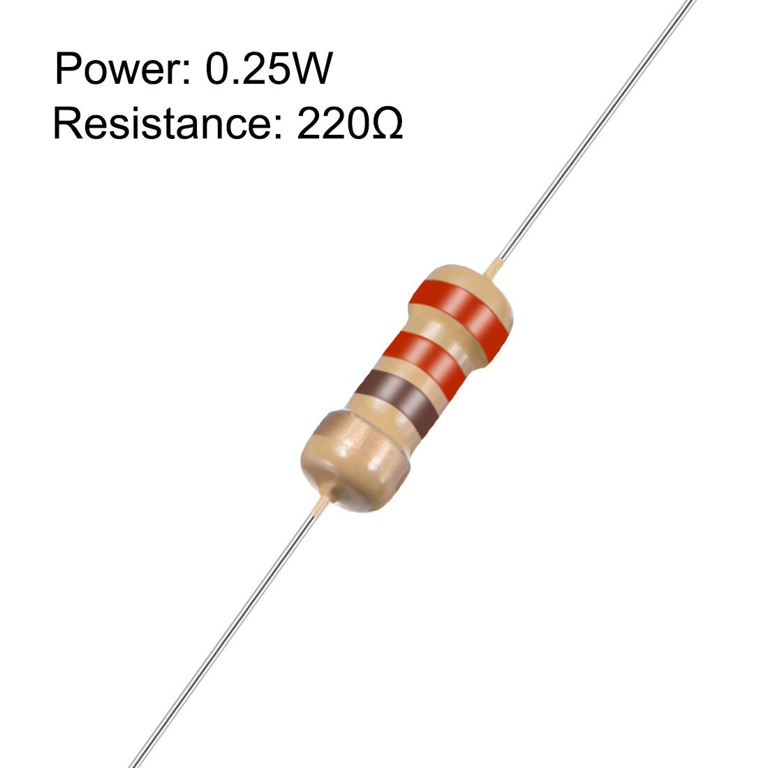 220 OHM 0.25W RESISTOR CFR 5% 220E 220R watts