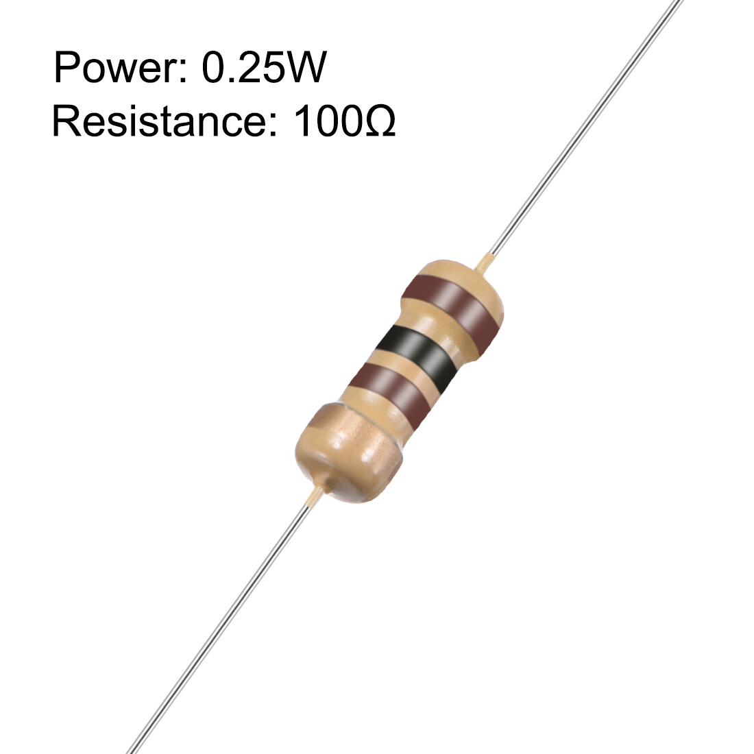 100 OHM 0.25W RESISTOR CFR tolerance 5% 100E 100R Watts